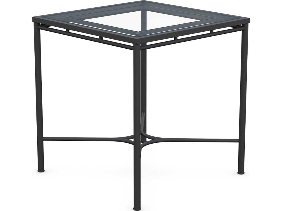 Athens Noir Wrought Iron Square Counter Table with Glass Top