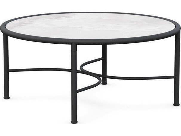 Athens Square Wrought Iron Coffee Table Base in Black