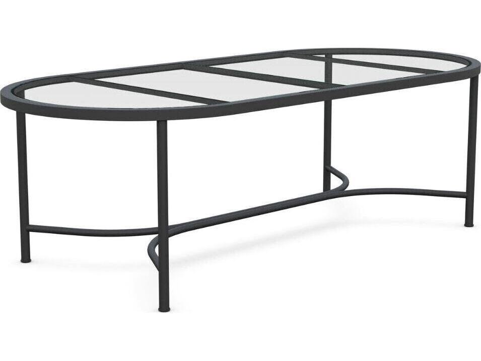 Athens 96-Inch Oval Wrought Iron Dining Table Base in Noir