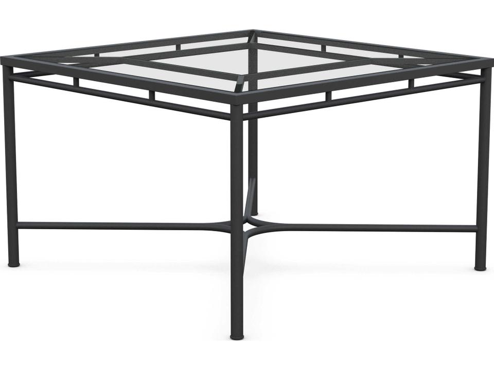 Athens 48-Inch Square Glass Top Outdoor Dining Table