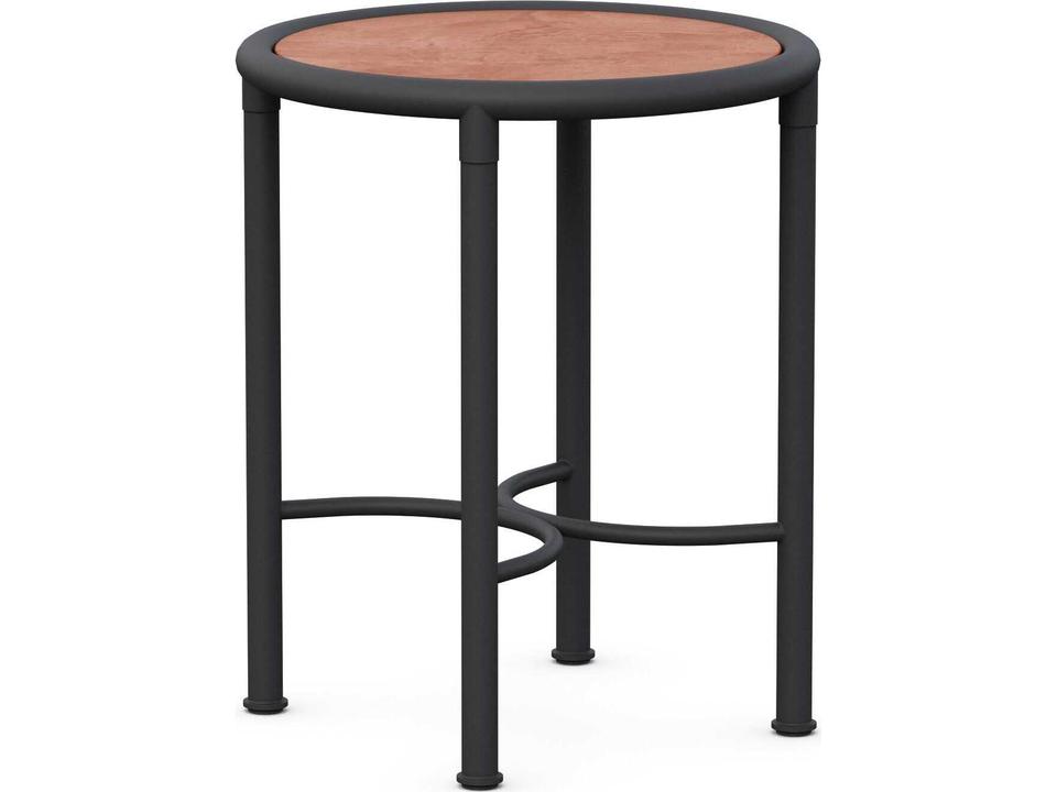 Athens Round Dekton Top Side Table in Noir and Umber