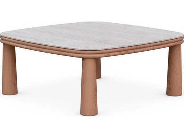 Biscayne Coffee Table with Travertine Top