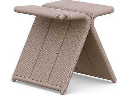 Biscayne Outdoor Bar Stool in Cane Brown All-Weather Wicker with Powder-Coated Aluminum Frame