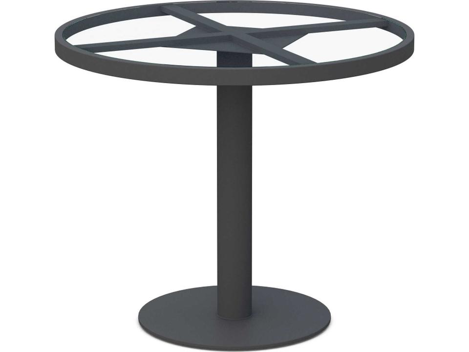 Bordeaux Matte Charcoal Aluminum Round Dining Table