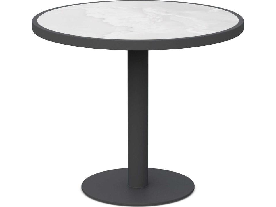 Bordeaux Matte Charcoal Aluminum Round Dining Table