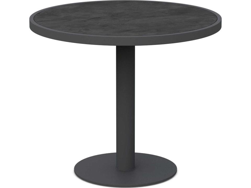 Bordeaux Matte Charcoal Aluminum Round Dining Table