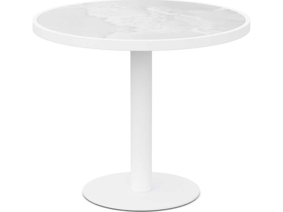 Bordeaux Round Dining Table White with Helena Dekton Top