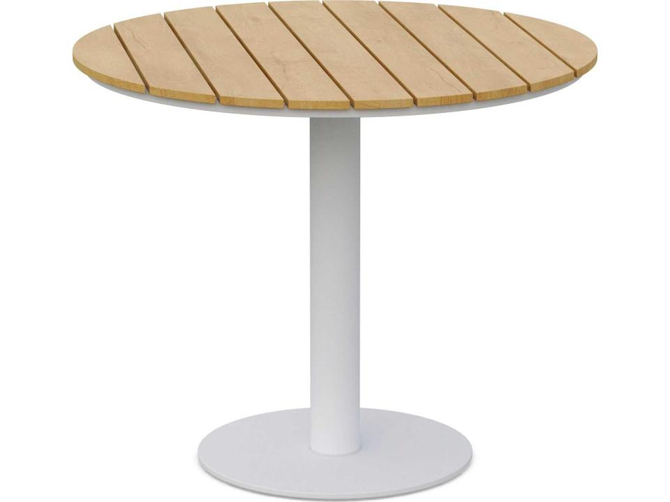 Bordeaux Round 48-Inch Outdoor Dining Table with Alpine WeatherWood Top