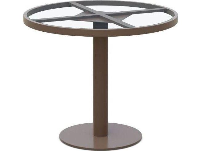 Bordeaux Aluminum Dining Table Base in Matte Bronze