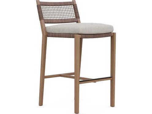 Bozeman Barkaluwood Wood Cushion Bar Stool Set of 2