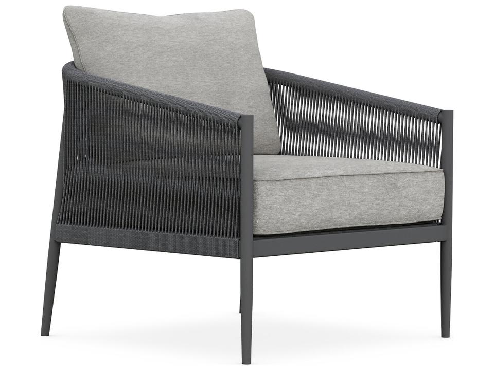 Catalina Ash All-Weather Rope Patio Lounge Chair with Fog Cushion
