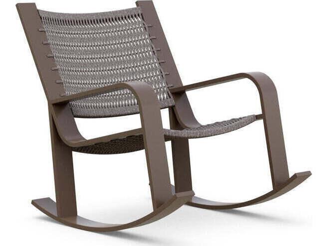 Cozumel Aluminum Rope Rocking Chair with Morel Rope in Matte Bronze