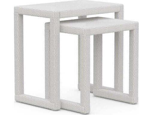 Cyprus Wicker Nesting Tables Rectangular Outdoor