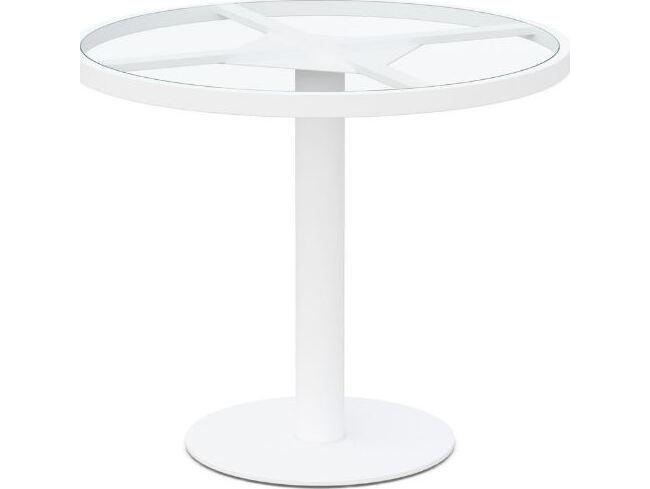 Bordeaux Square Dining Table Aluminum Frame in Matte White