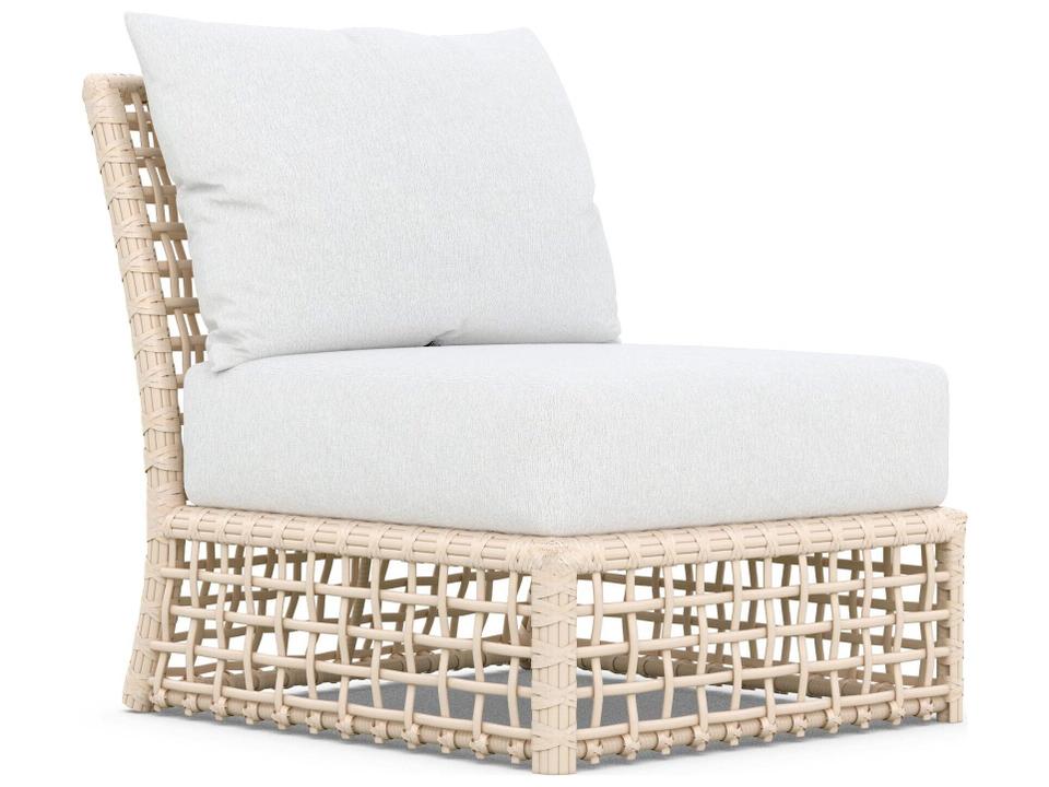Kiawah Modular Outdoor Lounge Chair with Almond Wicker and Cloud Cushion