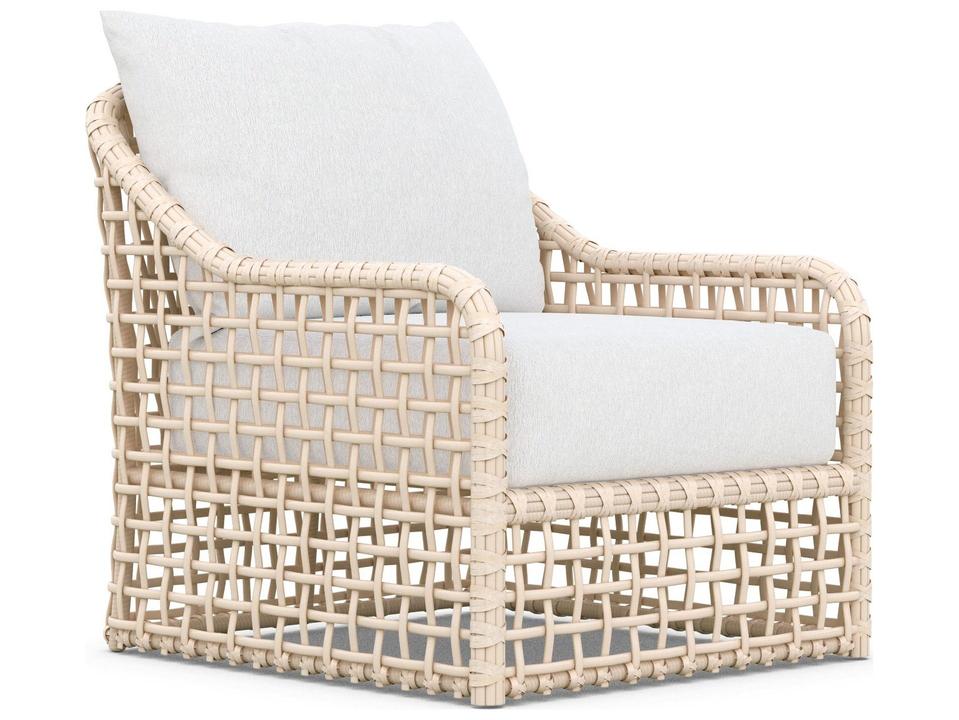 Kiawah High Back Club Chair with Almond Wicker and Cloud Cushion