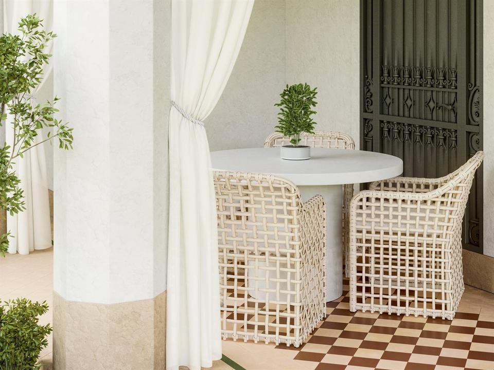 Kiawah Almond All-Weather Wicker Outdoor Dining Set