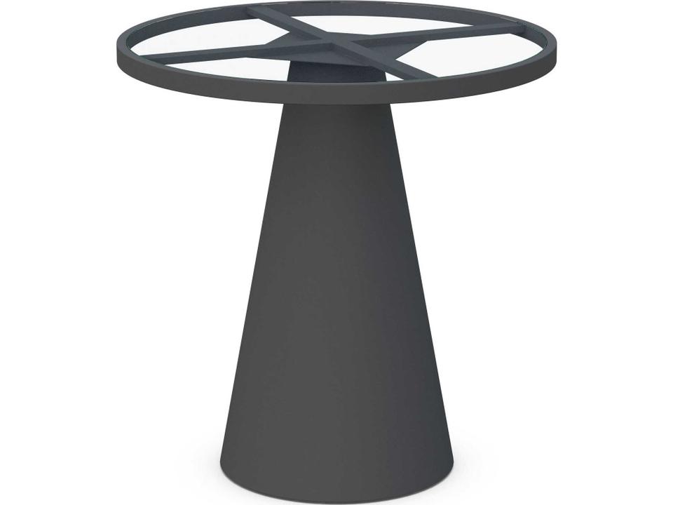 Leon Round Bar Table in Matte Charcoal Aluminum and Dekton