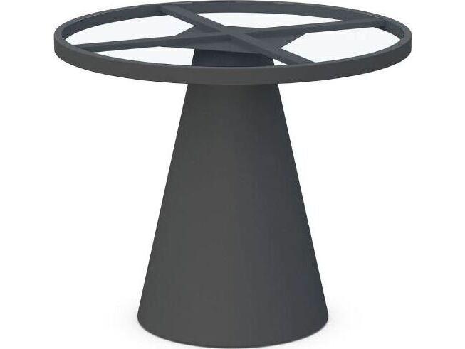 Leon Bar Aluminum Table Base in Matte Charcoal