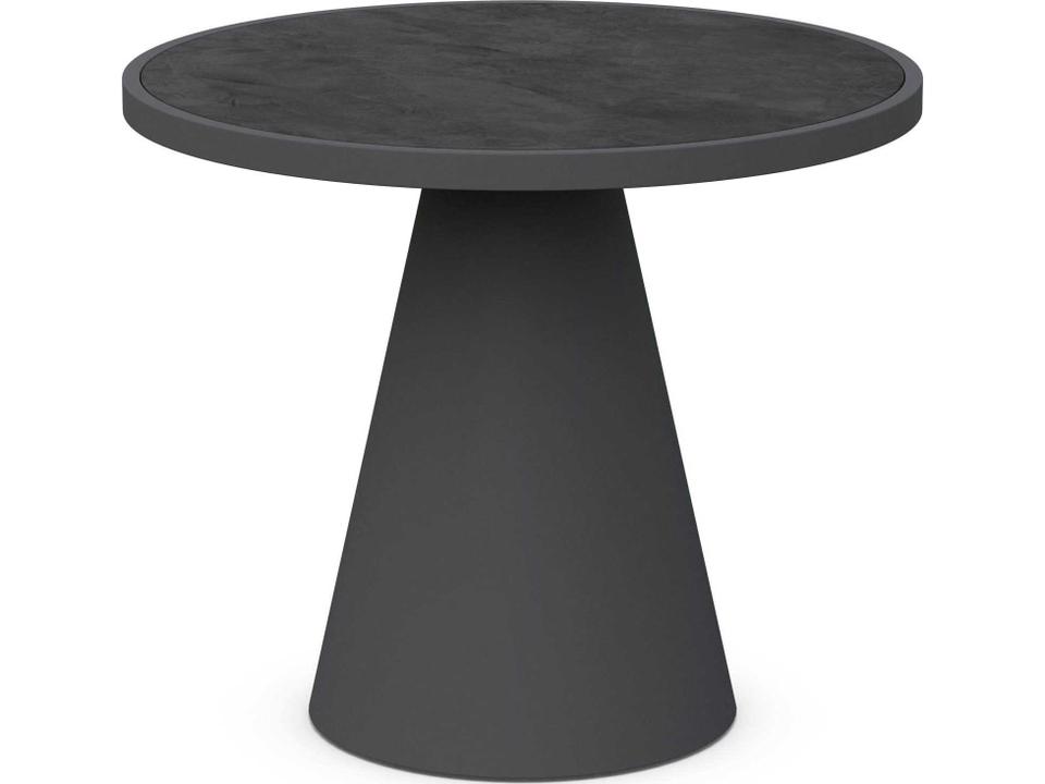 Leon 35-Inch Square Outdoor Dining Table with Charcoal Dekton Top