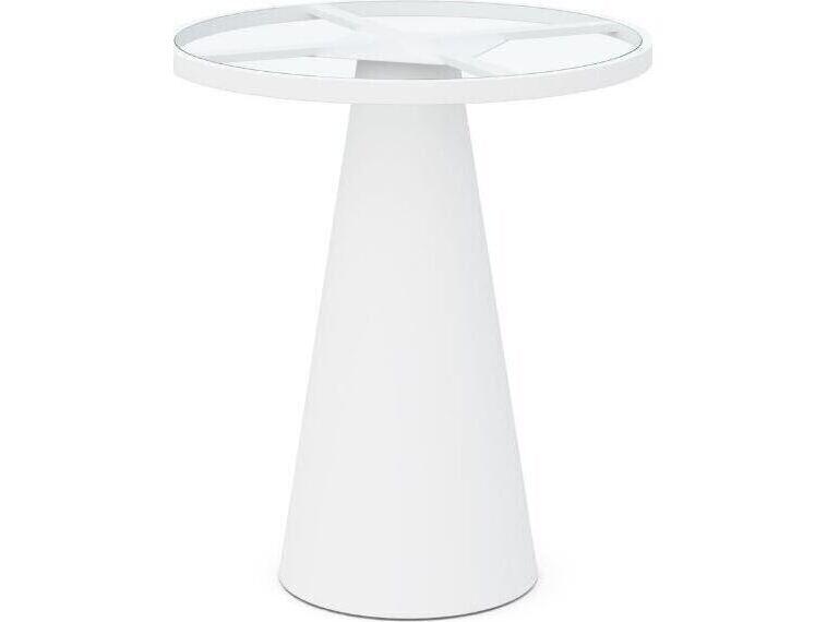 Leon Aluminum Bar Table Base in Matte White