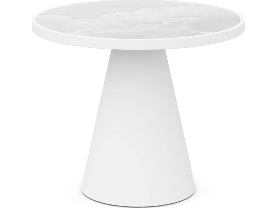 Leon 35-Inch Round Dining Table with Helena Dekton Top in White