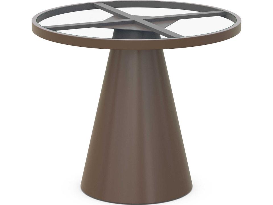 Leon 35-Inch Round Outdoor Dining Table with Dekton Top