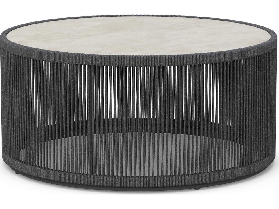 Malta Round Outdoor Coffee Table Textured Rope