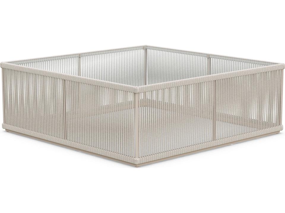 Malta Square Coffee Table Glass Top Modern
