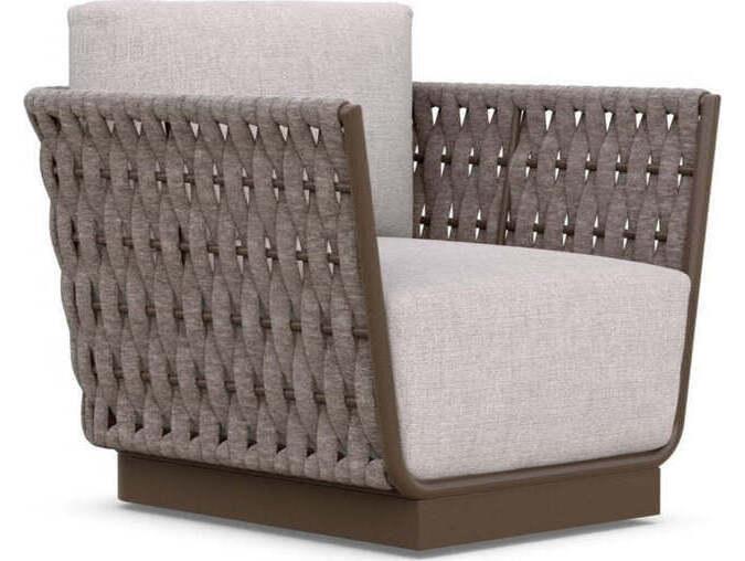 Maui Aluminum Rope Swivel Club Chair with Fawn Cushion
