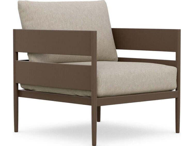 Melbourne Aluminum Club Chair with Cashew Cushions in Matte Bronze