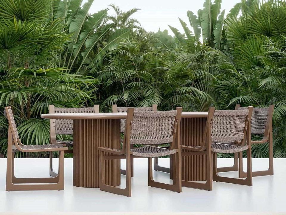 Palma Aluminum and Rope Dining Room Set