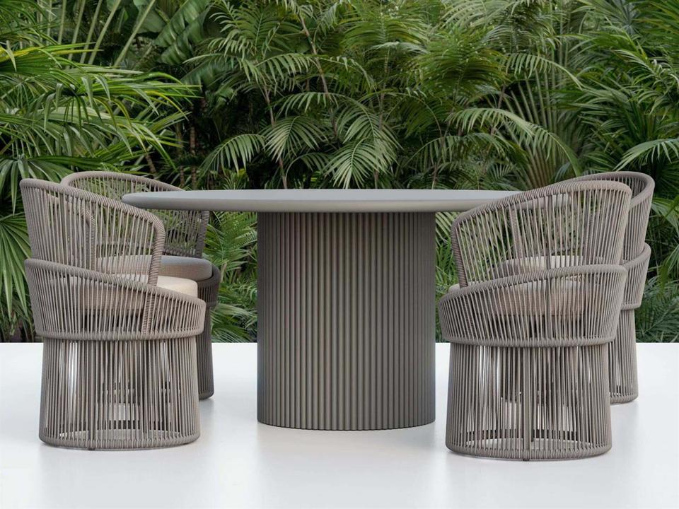 Palma Gray Aluminum Dining Room Set