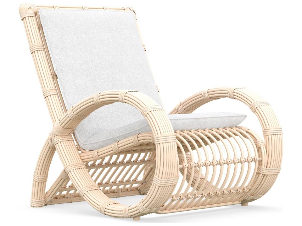 Paloma Almond All-Weather Wicker Outdoor Lounge Chair with Cloud Cushion