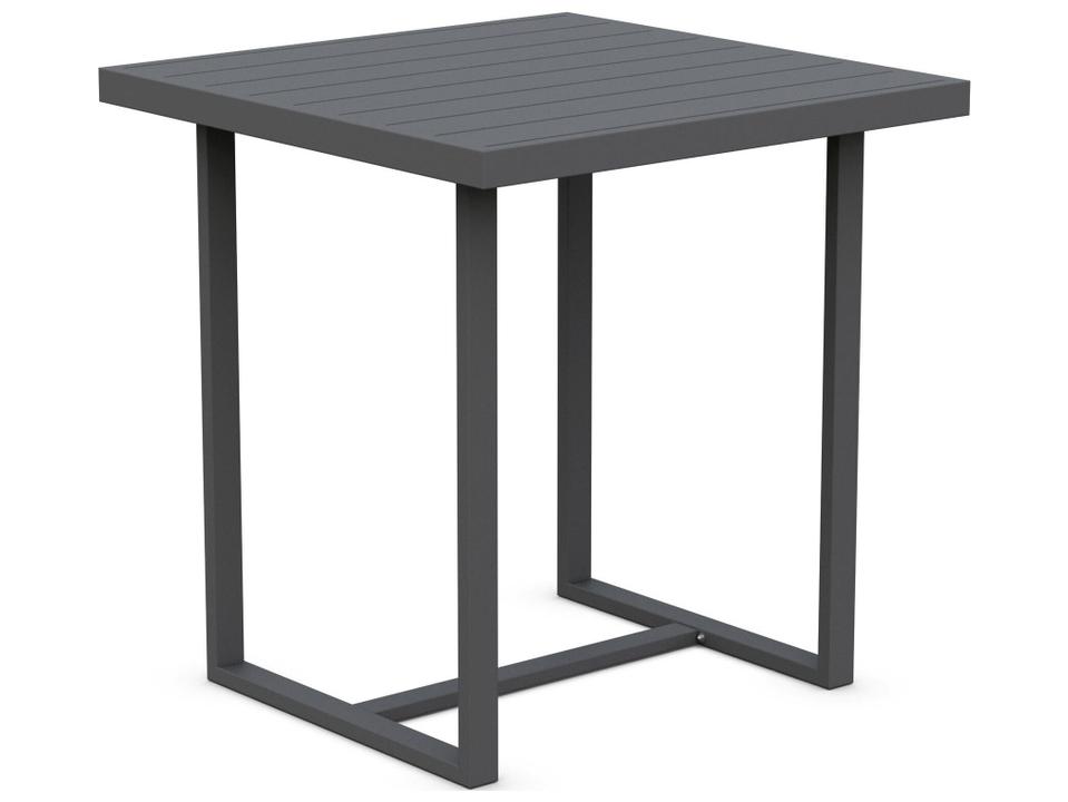 Pavia Square Aluminum Outdoor Counter Table in Matte Charcoal