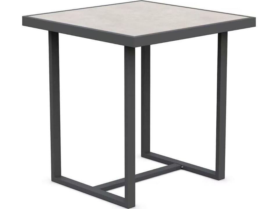 Pavia 35-Inch Square Aluminum Counter Table Base in Matte Charcoal