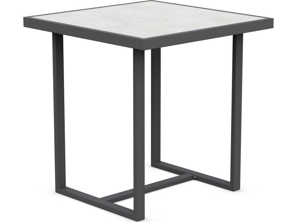Pavia 35-Inch Square Aluminum Counter Table in Matte Charcoal