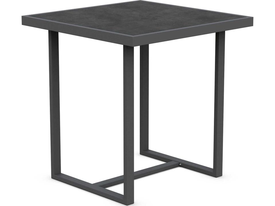 Pavia 35-Inch Square Aluminum Counter Table in Matte Charcoal