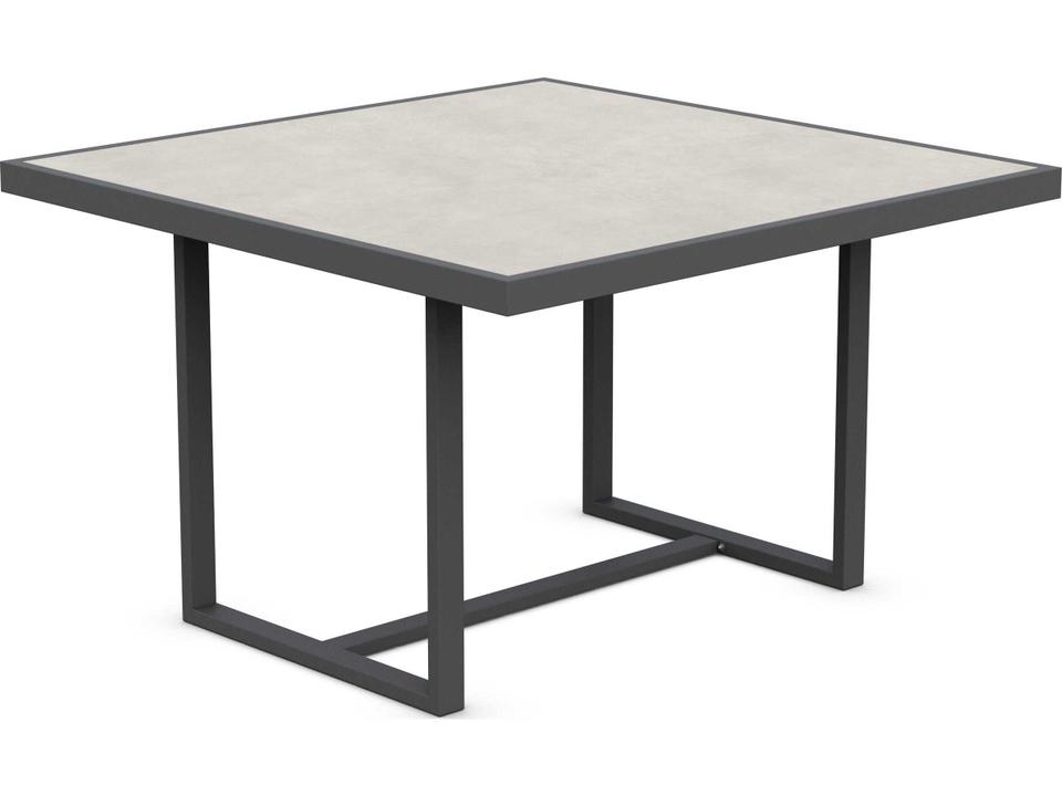 Pavia 48 Inch Square Dining Table with Dekton Top in Matte Charcoal