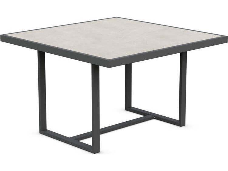 Pavia 48-Inch Square Dining Table with Charcoal Dekton Top