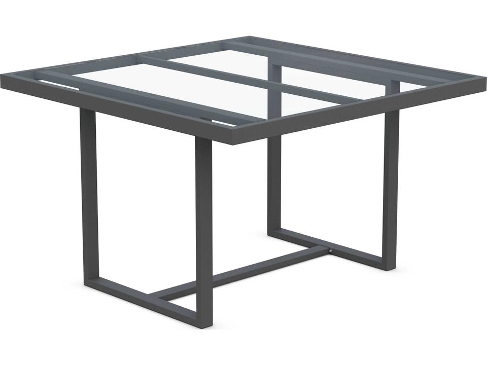 Pavia 48-Inch Square Dining Table with Dekton Top in Matte Charcoal