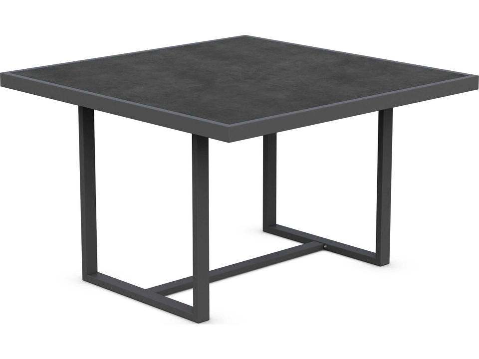 Pavia Matte Charcoal Aluminum Square Dining Table