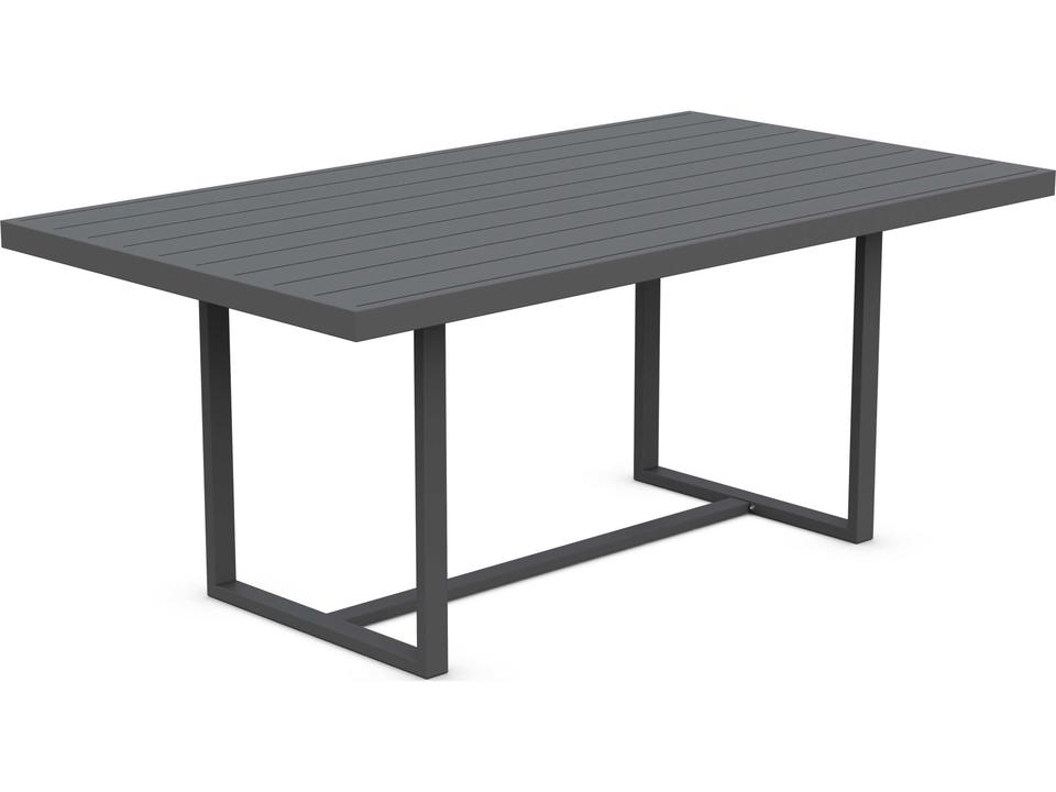 Pavia 96-Inch Rectangular Aluminum Dining Table in Matte Charcoal