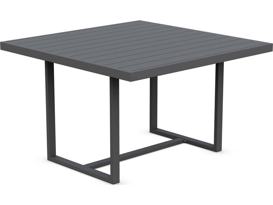 Pavia 48-Inch Square Dining Table in Matte Charcoal Aluminum