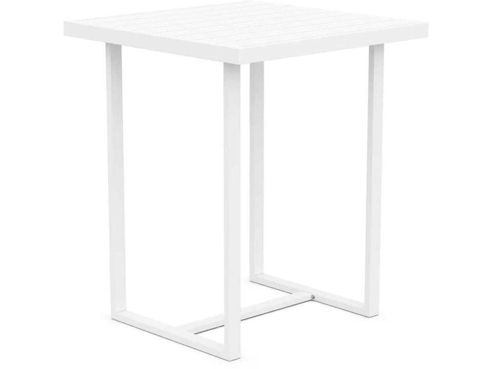 Pavia Outdoor Bar Table Square White Aluminum