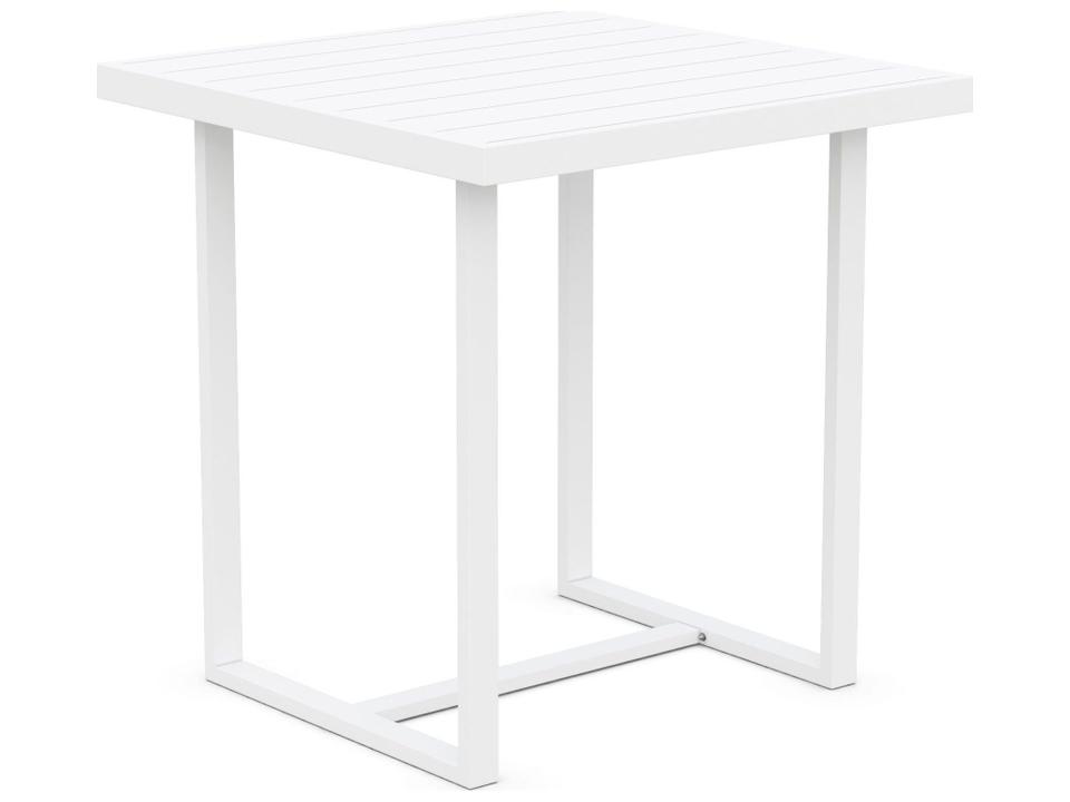 Pavia 35-Inch Square Aluminum Counter Table in Matte White