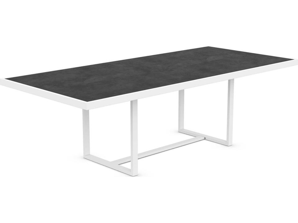 Pavia 96-Inch Rectangular Dining Table Matte White with Micron Dekton Top