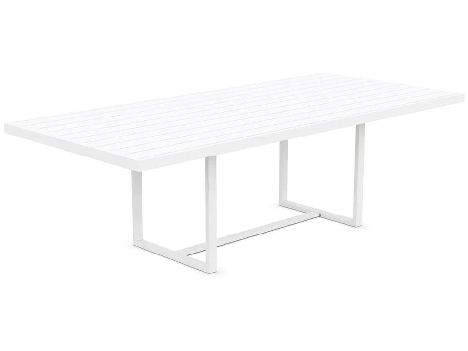 Pavia 96 Inch Rectangular Dining Table in Matte White Aluminum
