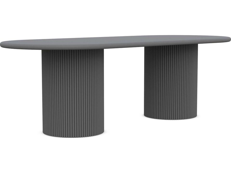 Palma 96-Inch Oval Dining Table in Matte Charcoal Aluminum