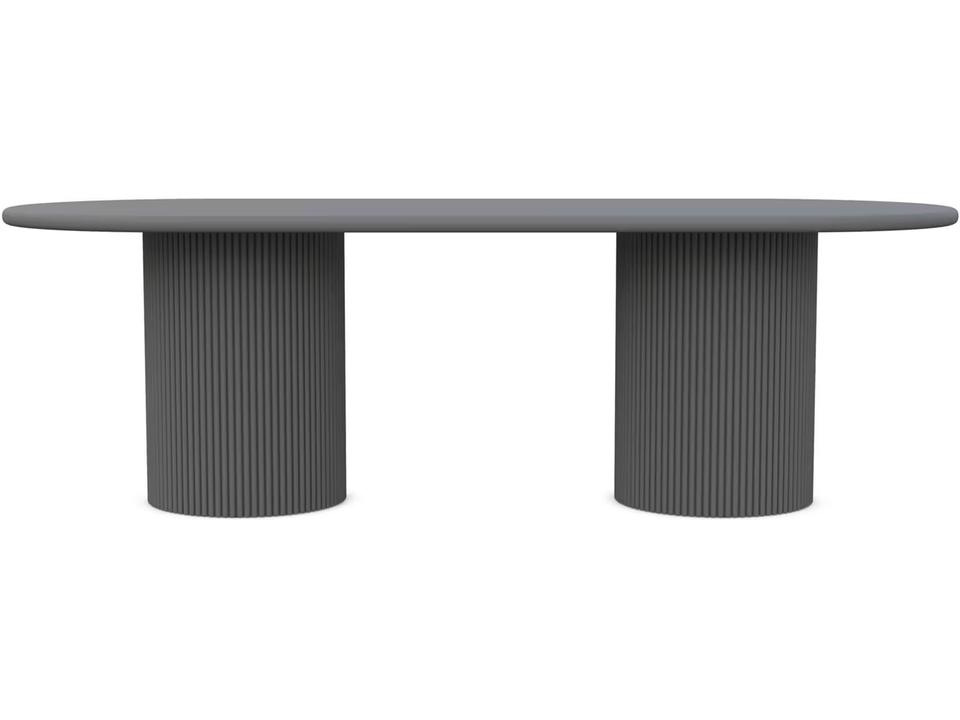 Palma Matte Charcoal Aluminum Oval Patio Dining Table